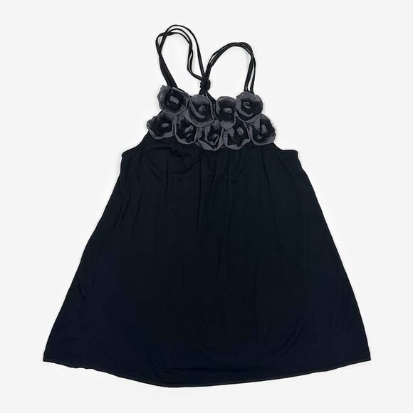 Express Rosette Halter Top Size XS Black Dressy Elegant Chic Evening Glam - Picture 1 of 7